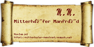 Mitterhöfer Manfréd névjegykártya